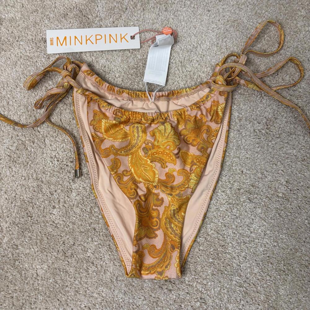 Minkpink L NWT Yellow Paisley Bikini Bottoms